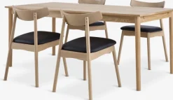 MARSTRUP L190/280 tafel eiken + 4 LYNGHOLM eiken/zwart