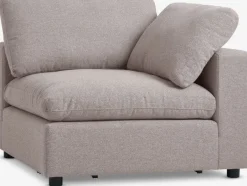 Modulaire bank LUNDBY hoek/eind zandkleurige stof