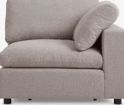 Modulaire bank LUNDBY hoek/eind zandkleurige stof