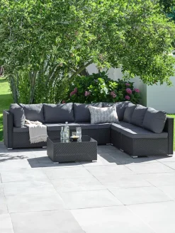 Modulaire loungeset EG 6-persoons zwart