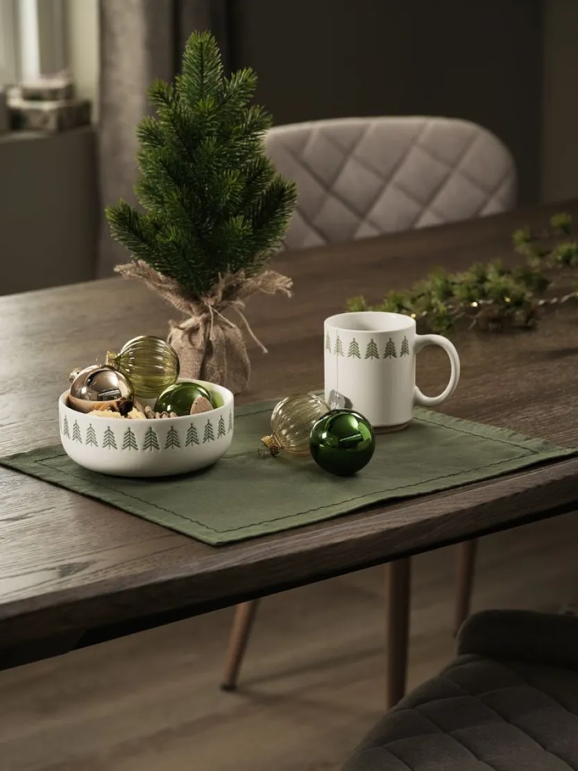 Mok FREKI Ø9xH10cm steengoed 39cl wit en groen