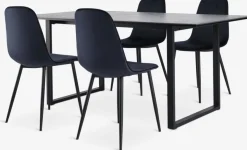 MOSELUND L180 keramiek + 4 BISTRUP fluweel donkerblauw