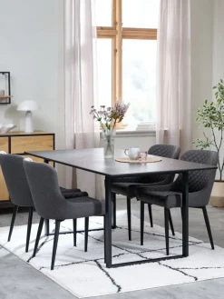 MOSELUND L180 tafel keramiek + 4 PEBRINGE grijs/zwart
