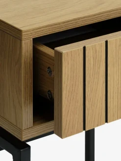 Nachtkastje HEMDRUP 1 lade eiken kleur/zwart