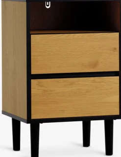 Nachtkastje ODENSE 2 deuren eiken/zwart