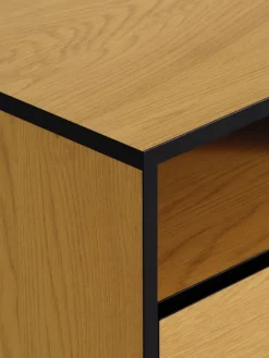 Nachtkastje ODENSE 2 deuren eiken/zwart