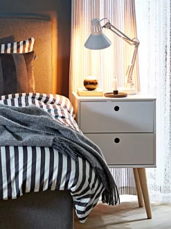 Nachtkastje OPLEV 2 lades wit/grenen