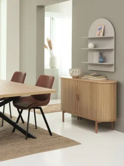 NORTOFT L200 tafel eiken + 4 HYGUM stoelen cognac