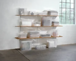 Opbergbox BASIC BOX 80L met deksel transparant