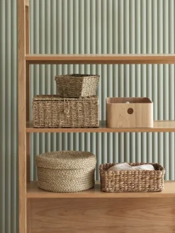 Opbergbox FRITLEV Ø29xH15 cm met deksel naturel