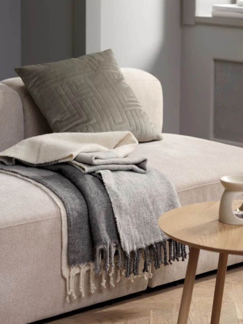 Plaid LUNDKARSE 130x170 wol grijs/beige