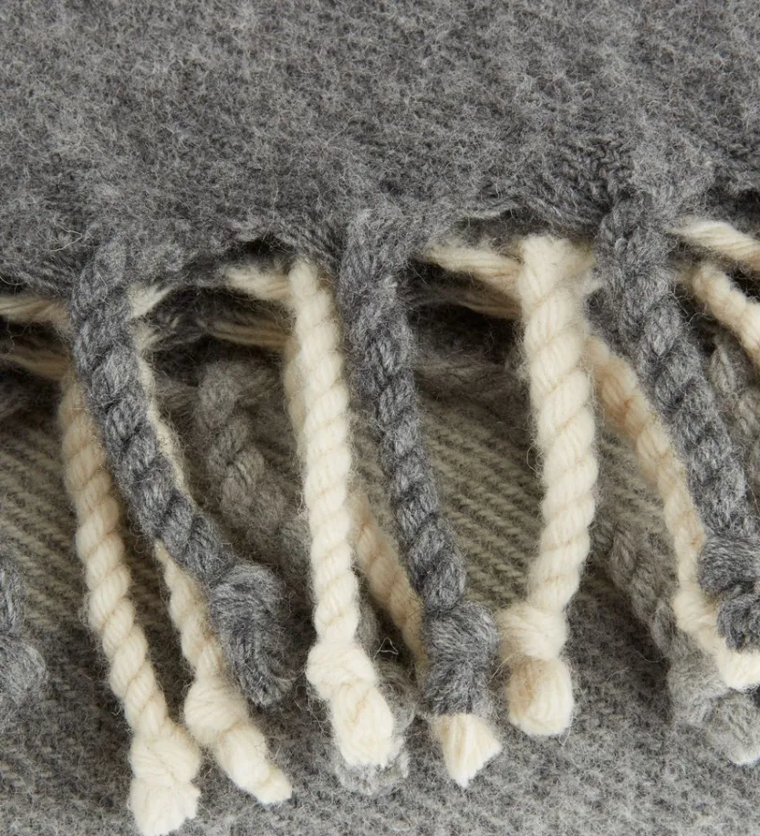 Plaid LUNDKARSE 130x170 wol grijs/beige