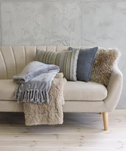 Plaid MYRFIOL 135x195 imitatiebont taupe