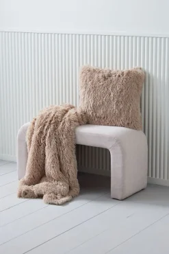 Plaid MYRFIOL 135x195 imitatiebont taupe