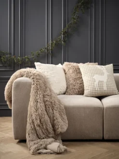 Plaid MYRFIOL 135x195 imitatiebont taupe