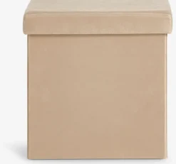 Poef AUNING 38x38 met opbergruimte fluweel donkerzand