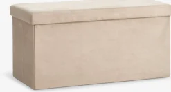 Poef AUNING 76x38 met opbergruimte fluweel donkerzand