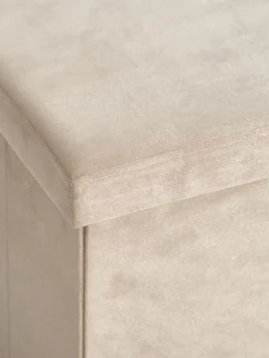 Poef AUNING 76x38 met opbergruimte fluweel donkerzand