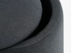 Poef GISLEV Ø36 met opbergruimte asfalt stof