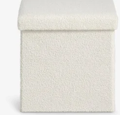 Poef NYSTED 38x38 met opbergruimte off-white teddy