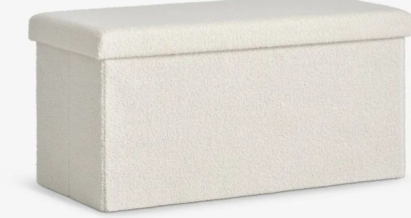Poef NYSTED 76x38 met opbergruimte off-white teddy