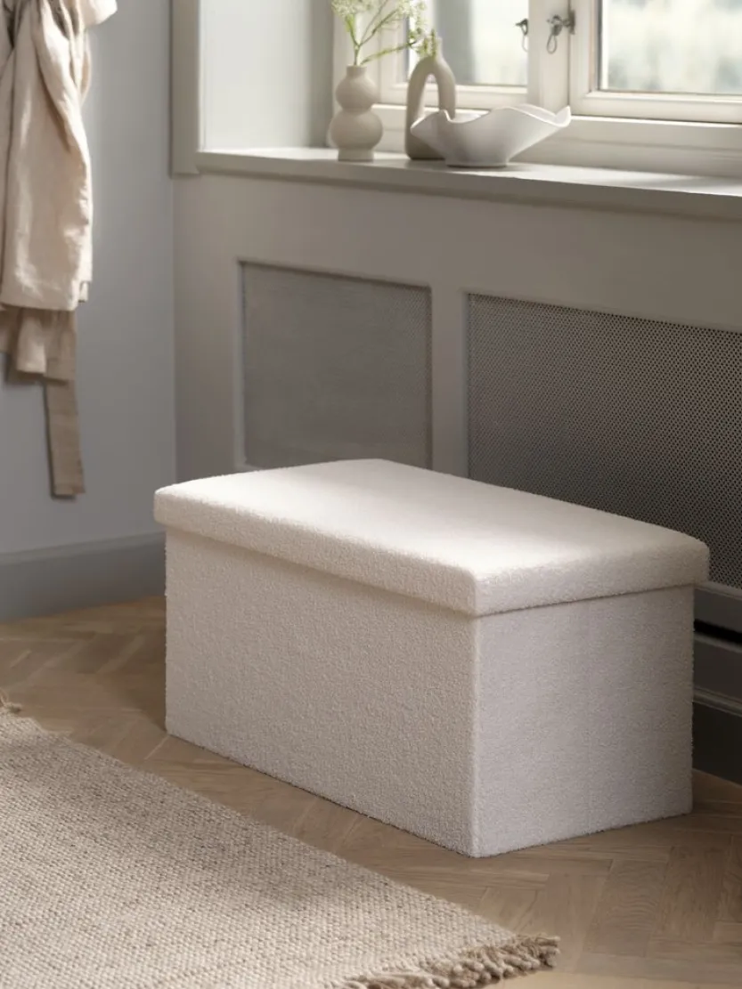 Poef NYSTED 76x38 met opbergruimte off-white teddy