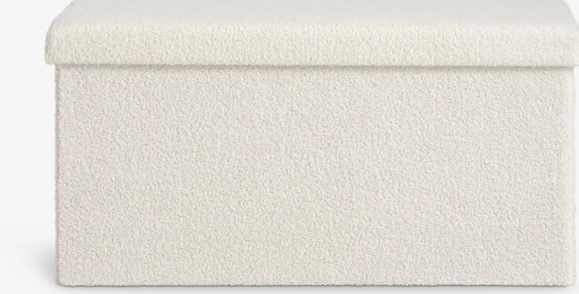 Poef NYSTED 76x38 met opbergruimte off-white teddy