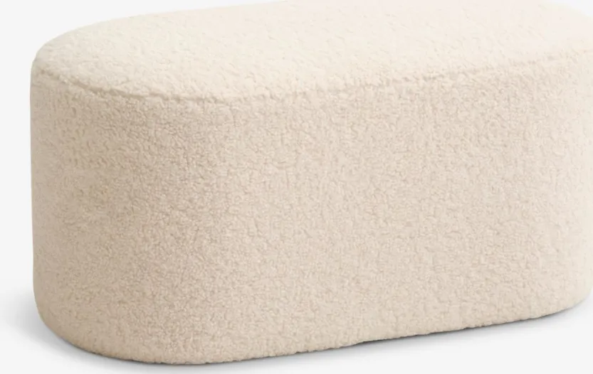 Poef OREBO 84x45 off-white teddy
