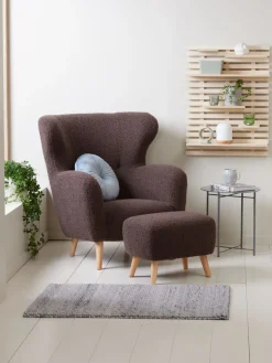 Poef VILDSUND 52x41 bruine stof