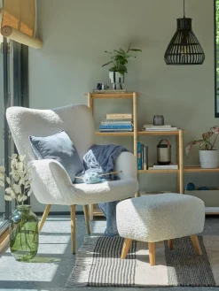 Poef VILDSUND 52x41 off-white stof