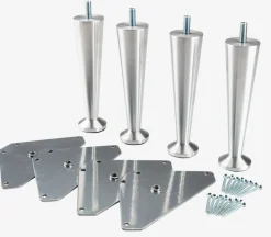 Poten Ø3,5xH15 aluminium 4 stuks