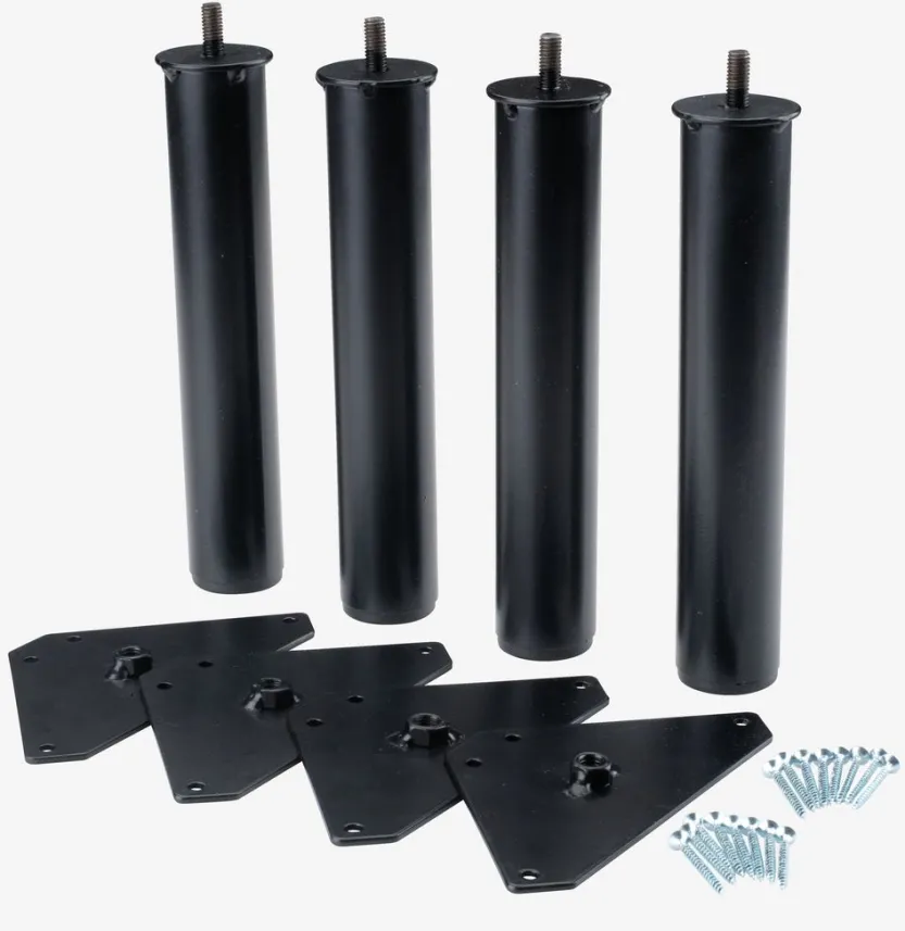 Poten Ø3,5xH23 zwart 4 stuks