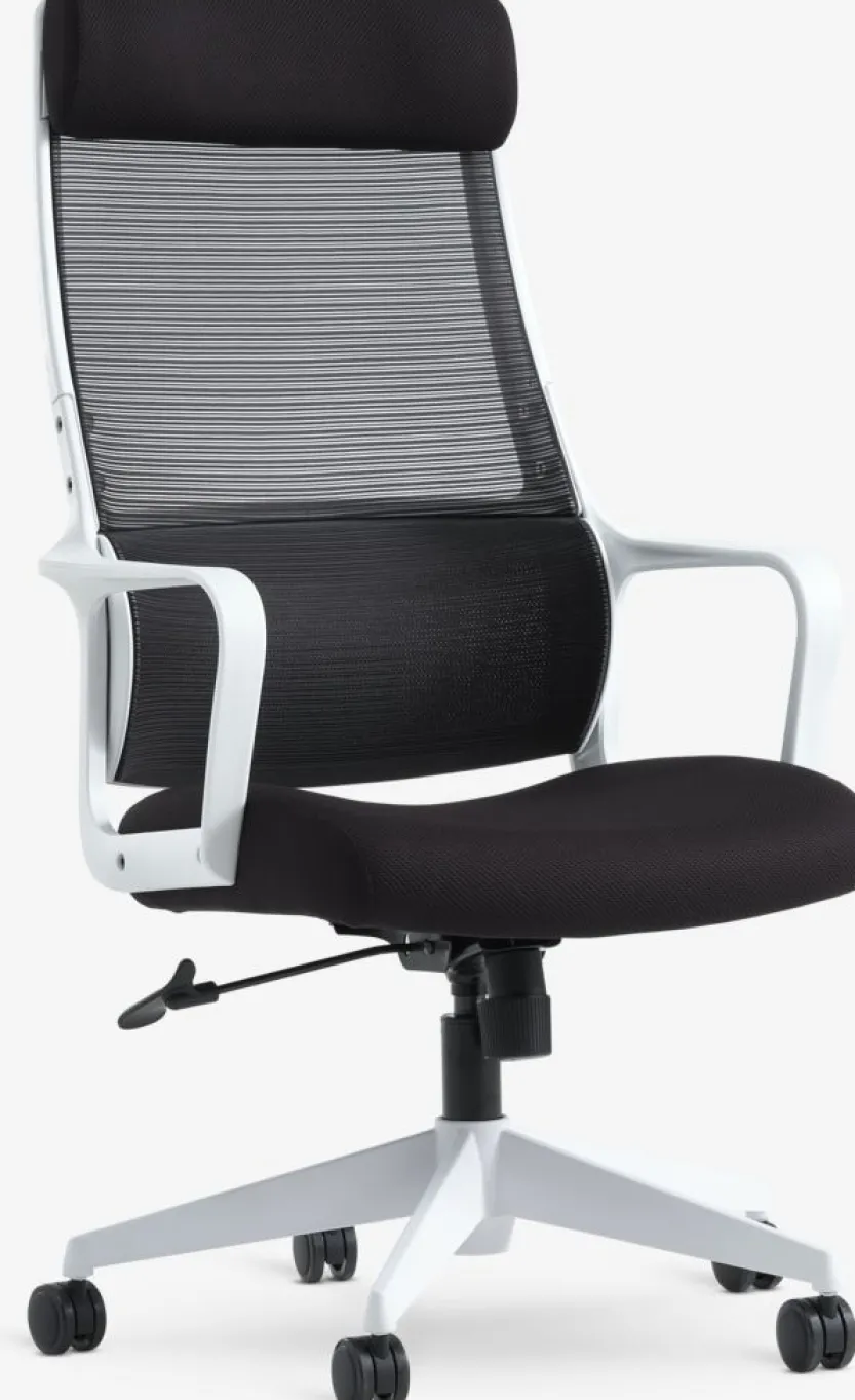 Professionele bureaustoel HEDENSTED zwarte stof/wit