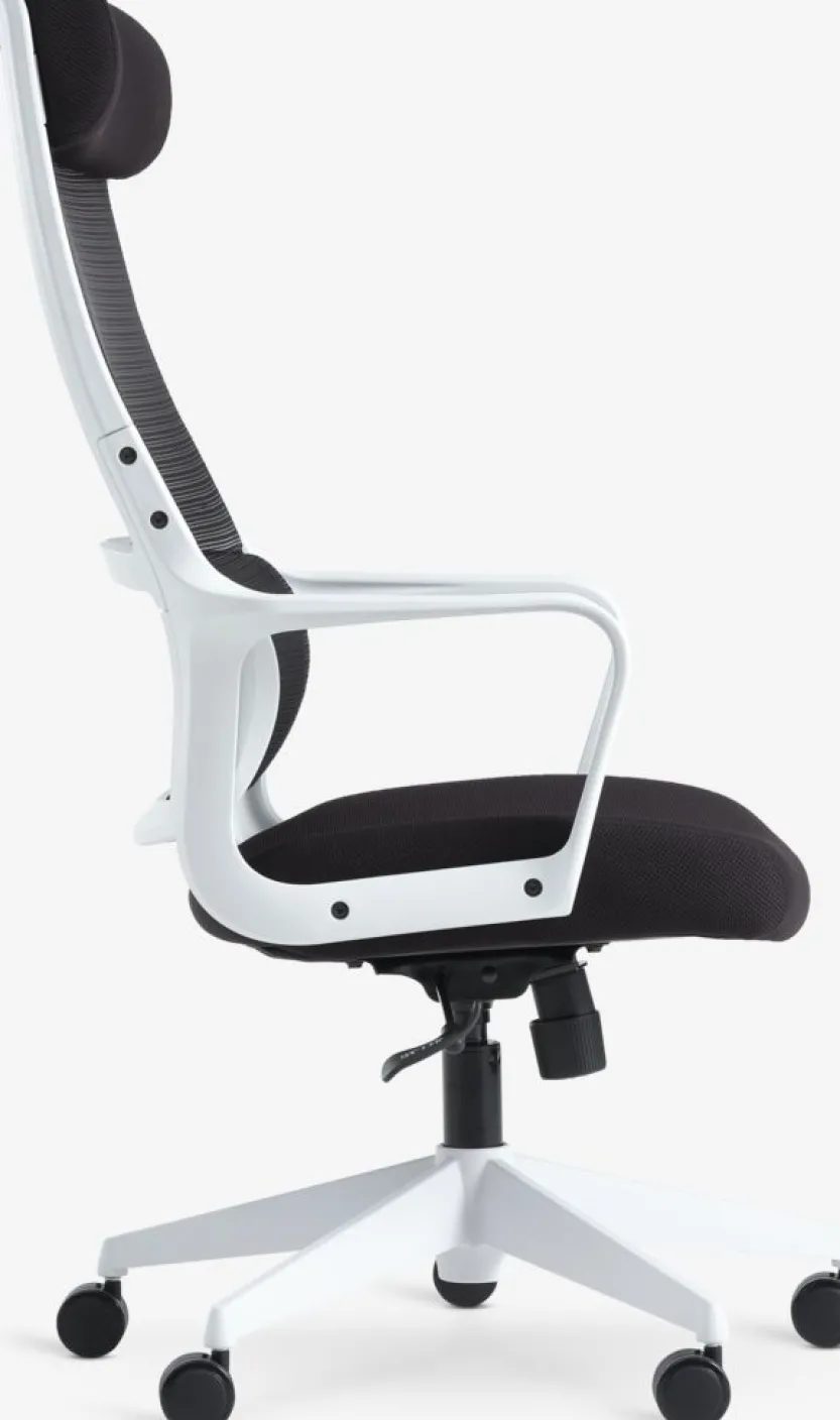 Professionele bureaustoel HEDENSTED zwarte stof/wit