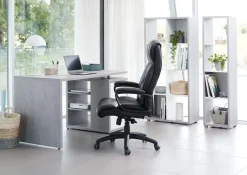 Professionele bureaustoel TJELE zwart kunstleer/zwart