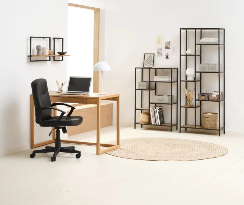 Professionele bureaustoel NIMTOFTE zwart kunstleer/zwart