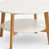 Salontafel JEGIND Ø80 met schap wit/naturel