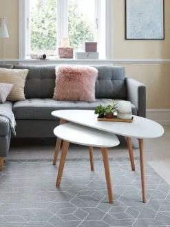 Salontafel LEJRE 60x120 wit/eiken