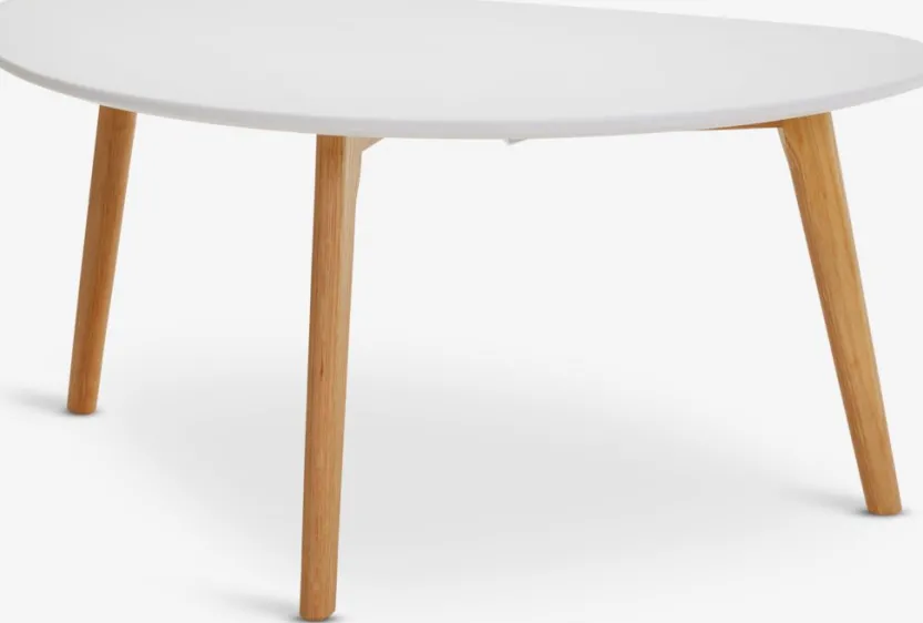 Salontafel LEJRE 48x85 wit/eiken