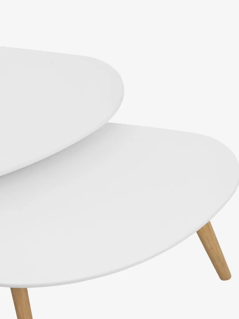 Salontafel LEJRE 48x85 wit/eiken