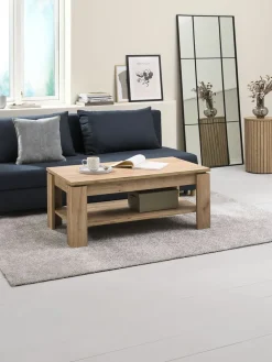 Salontafel LINTRUP 60x110 1 schap naturel eiken kleur