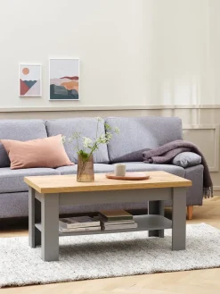 Salontafel MARKSKEL 60x110 grijs/eiken