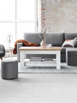 Salontafel MARKSKEL 60x110 wit/eiken