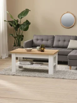 Salontafel MARKSKEL 60x110 wit/eiken