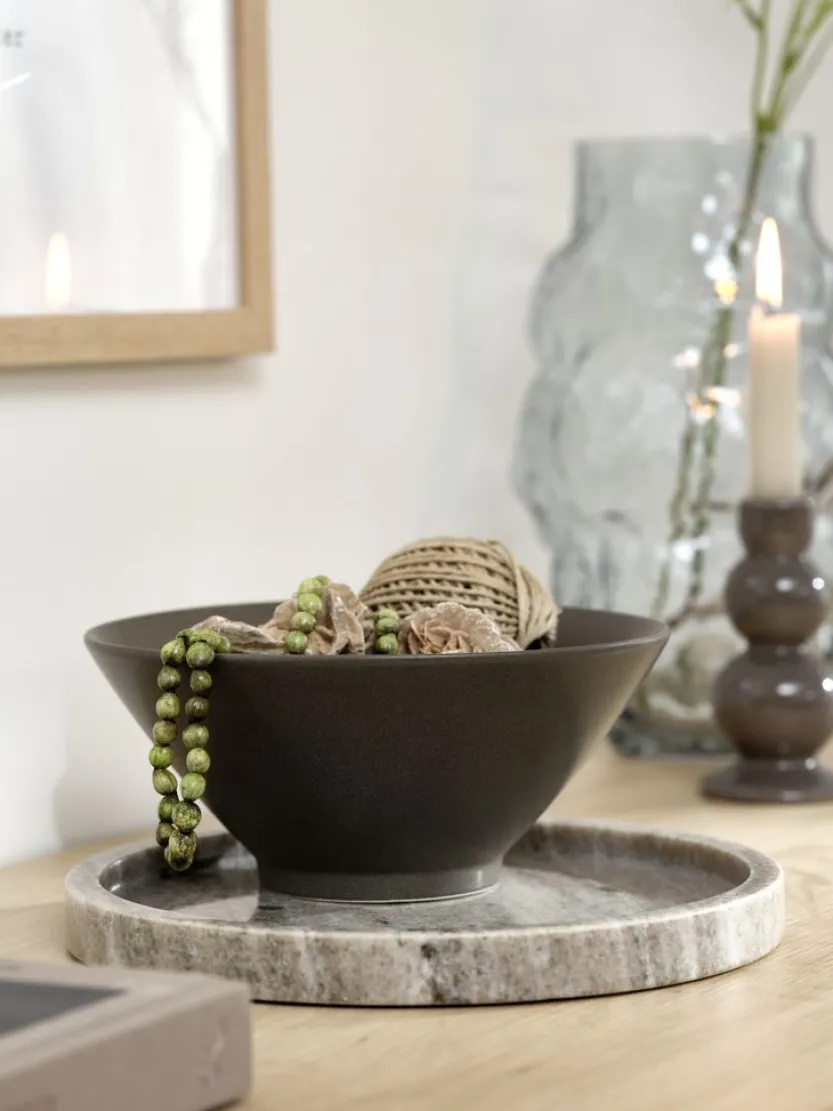 Schaal KARSTEN Ø21xH9cm grijs