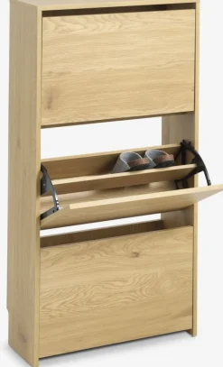 Schoenenkast BAKHUSE 3 vakken eiken kleur