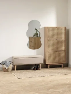 Schoenenkast HALMSTAD 3 vakken eiken kleur