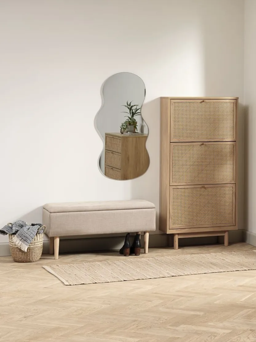 Schoenenkast HALMSTAD 3 vakken eiken kleur