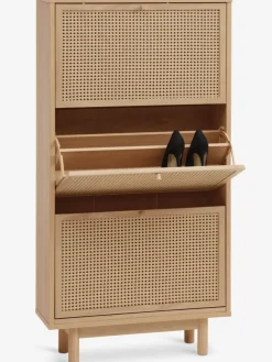 Schoenenkast HALMSTAD 3 vakken eiken kleur