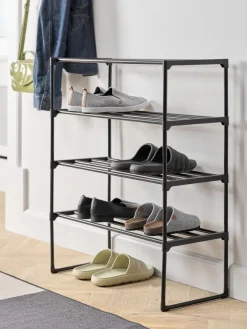 Schoenenrek BORNHOLM 4 schappen zwart